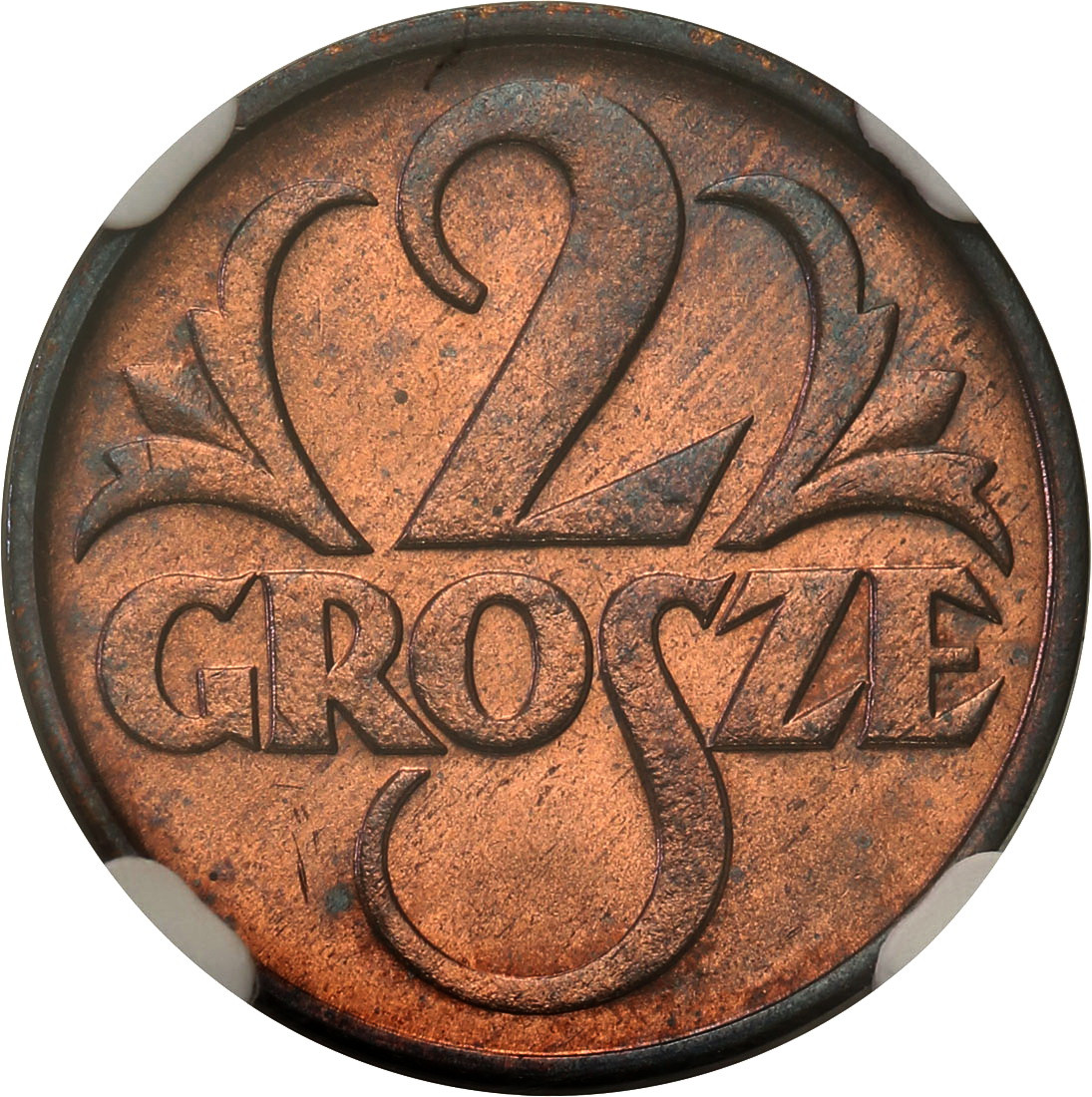 II RP. 2 grosze 1936 NGC MS66 RB (2 MAX)